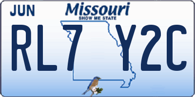 MO license plate RL7Y2C