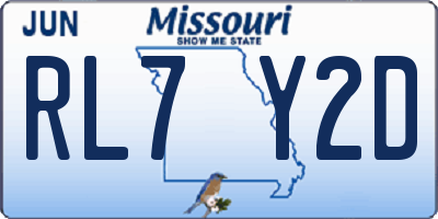 MO license plate RL7Y2D