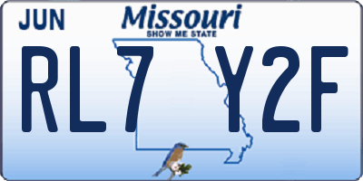 MO license plate RL7Y2F