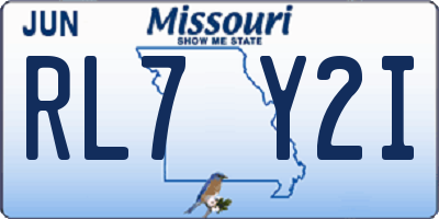 MO license plate RL7Y2I