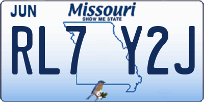 MO license plate RL7Y2J