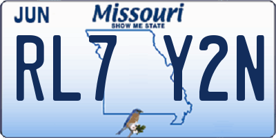 MO license plate RL7Y2N