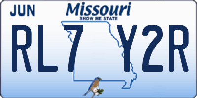 MO license plate RL7Y2R