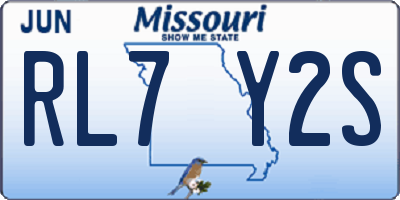 MO license plate RL7Y2S