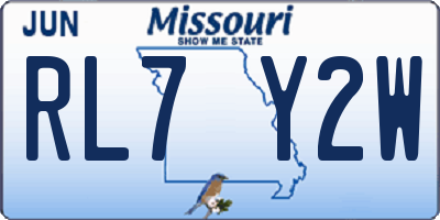 MO license plate RL7Y2W