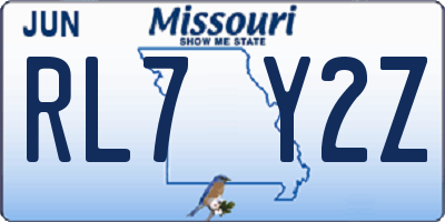 MO license plate RL7Y2Z