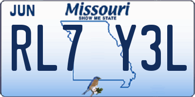 MO license plate RL7Y3L