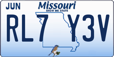MO license plate RL7Y3V