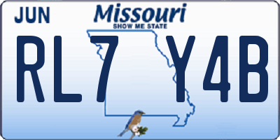MO license plate RL7Y4B