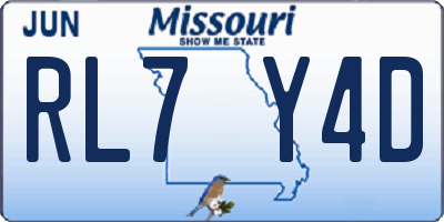 MO license plate RL7Y4D