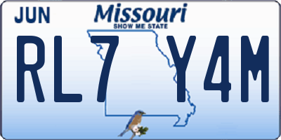 MO license plate RL7Y4M