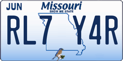 MO license plate RL7Y4R
