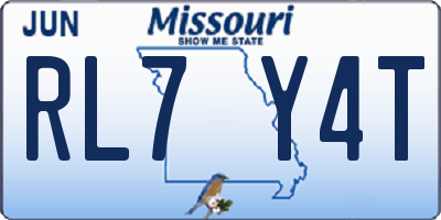 MO license plate RL7Y4T