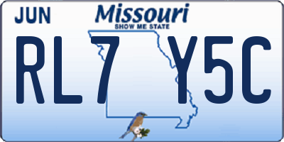 MO license plate RL7Y5C