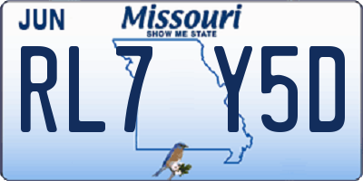 MO license plate RL7Y5D