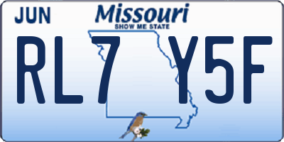 MO license plate RL7Y5F