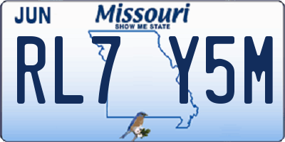 MO license plate RL7Y5M