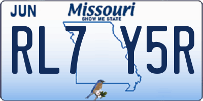 MO license plate RL7Y5R
