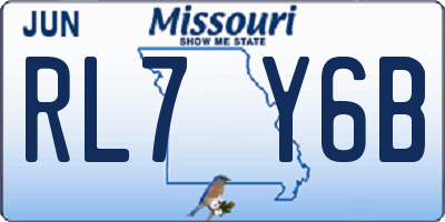 MO license plate RL7Y6B