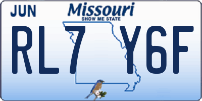 MO license plate RL7Y6F