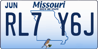 MO license plate RL7Y6J