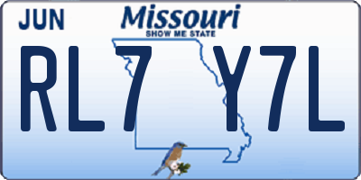 MO license plate RL7Y7L