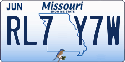 MO license plate RL7Y7W