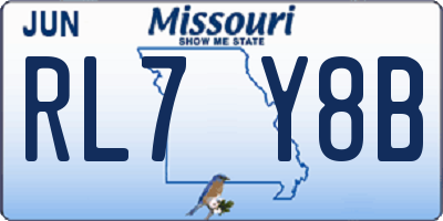 MO license plate RL7Y8B