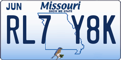MO license plate RL7Y8K