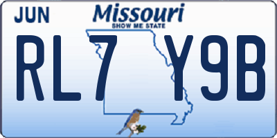 MO license plate RL7Y9B
