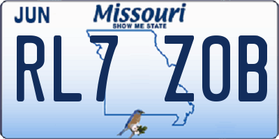 MO license plate RL7Z0B