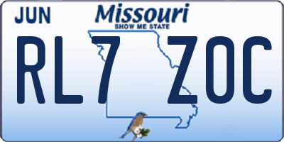 MO license plate RL7Z0C