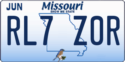 MO license plate RL7Z0R