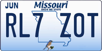 MO license plate RL7Z0T