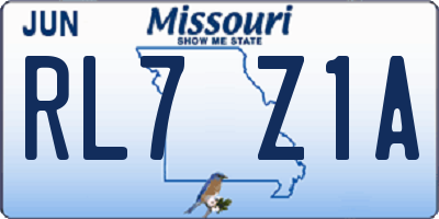 MO license plate RL7Z1A