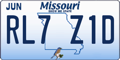 MO license plate RL7Z1D