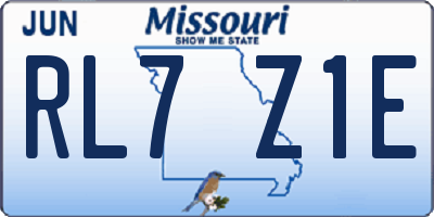 MO license plate RL7Z1E