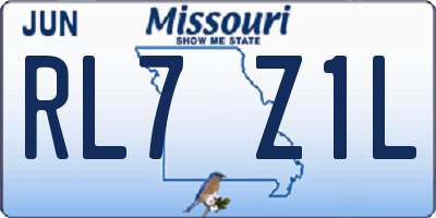 MO license plate RL7Z1L