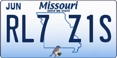 MO license plate RL7Z1S