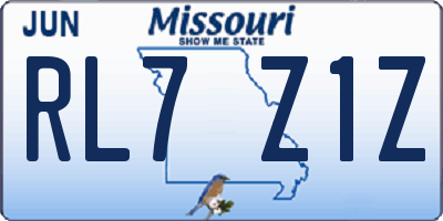 MO license plate RL7Z1Z