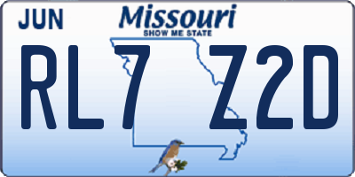 MO license plate RL7Z2D