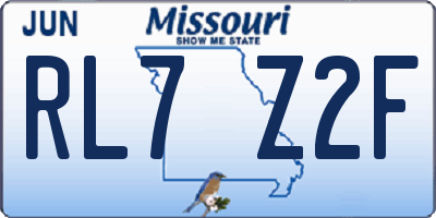 MO license plate RL7Z2F
