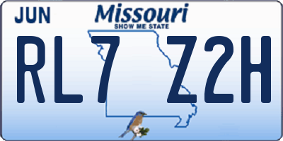 MO license plate RL7Z2H