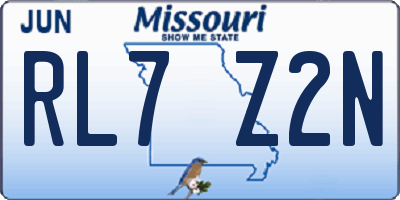 MO license plate RL7Z2N