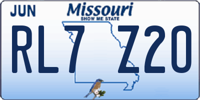 MO license plate RL7Z2O