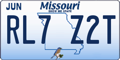 MO license plate RL7Z2T
