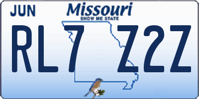 MO license plate RL7Z2Z