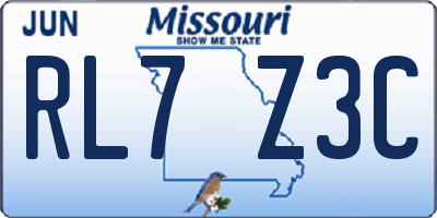MO license plate RL7Z3C
