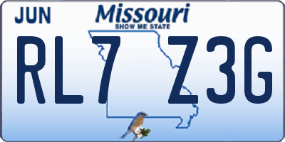 MO license plate RL7Z3G