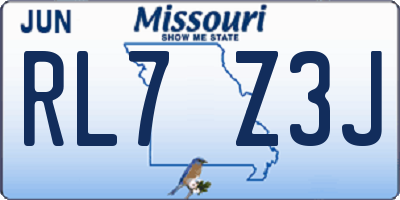 MO license plate RL7Z3J